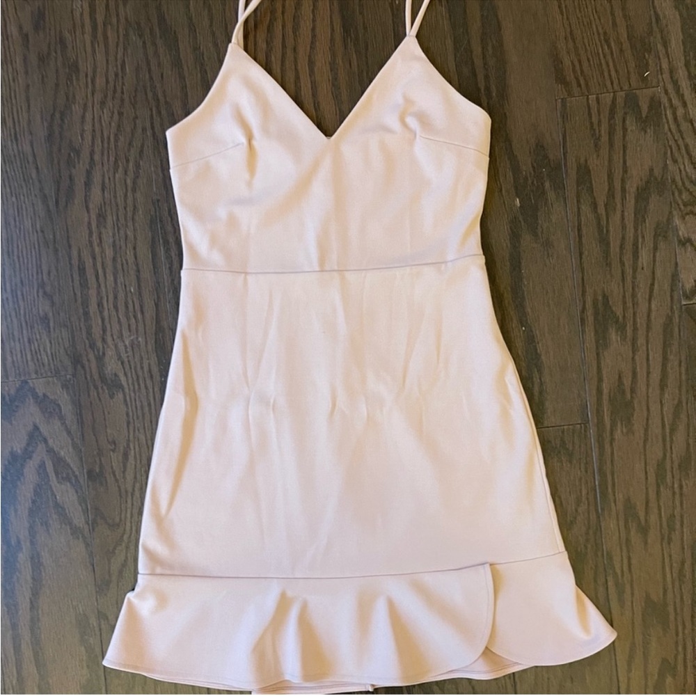 Blush Pink Mini Ruffle Dress